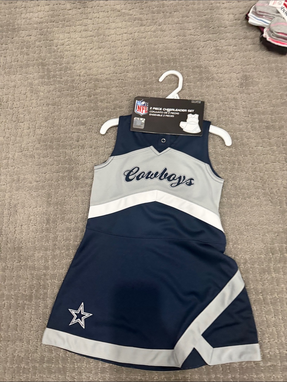 Dallas Cowboys Navy & Grey Girls Cheer Dress